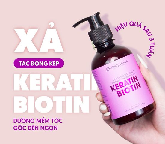 Dầu Xả Tóc Biotin & Keratin Siêu Mọc Tóc Milaganics 240ml