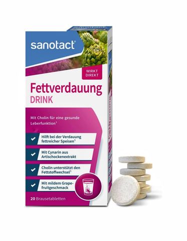 [Đức] Viên Sủi Giảm mỡ Máu, thải độc Gan Sanotact 20Viên
