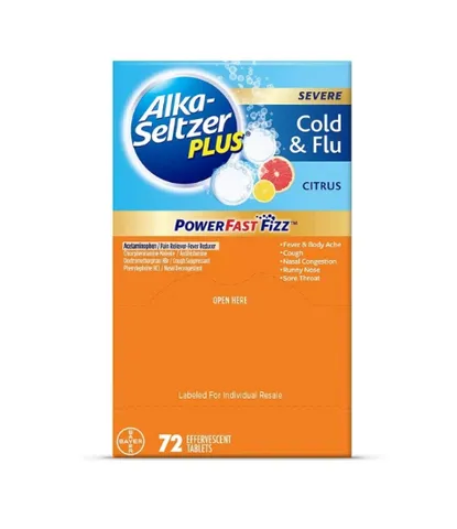 [Mỹ] Viên Sủi Giảm Cảm Lạnh Alka Seltzer Plus 72 viên