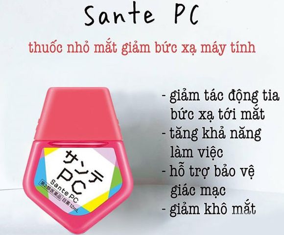 Nhỏ Mắt Chống Ánh Sáng Xanh Sante PC 12ml - Bảo Vệ Mắt Khỏi Bức Xạ Từ Máy Tính, Hỗ Trợ Giảm Khô Mỏi Mắt - Sản Phẩm Nhật Bản