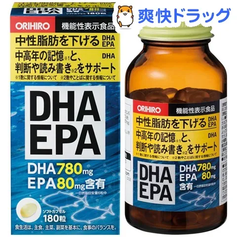 Viên uống bổ não DHA EPA của Orihiro 180 viên Nhật Bản
