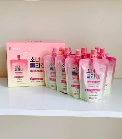 Nước Uống Collagen Girl Collagen+ Hàn Quốc Dạng Túi 100ml x 10 Túi - Giúp Đẹp Da, Trẻ Hóa, Chống Lão Hóa, Tăng Cường Độ Đàn Hồi