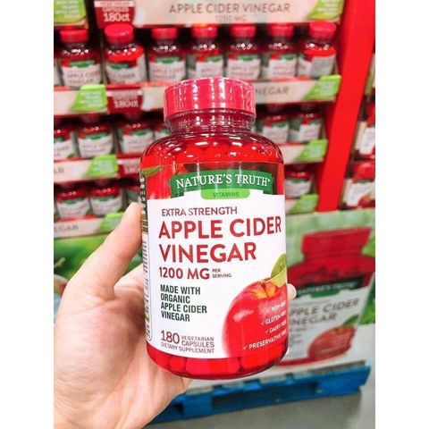 Viên giấm táo hữu cơ Nature’s Truth 1200mg 180 viên - Hỗ trợ giảm cân, tăng cường trao đổi chất và duy trì vóc dáng thon gọn