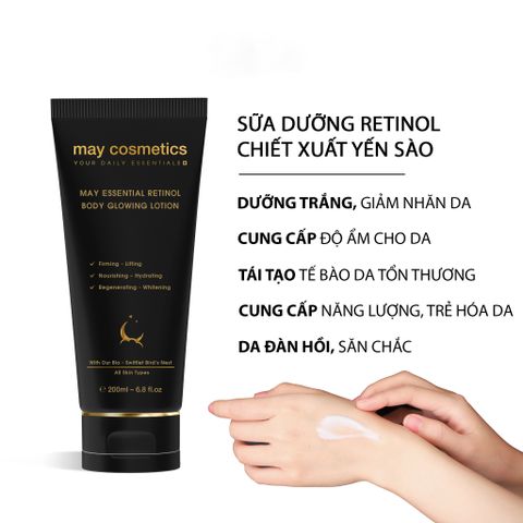 Combo Kem Dưỡng Trắng Sáng Da May Essential 200ml - Cream & Lotion Chăm Sóc Da Toàn Diện, Bảo Vệ 24h