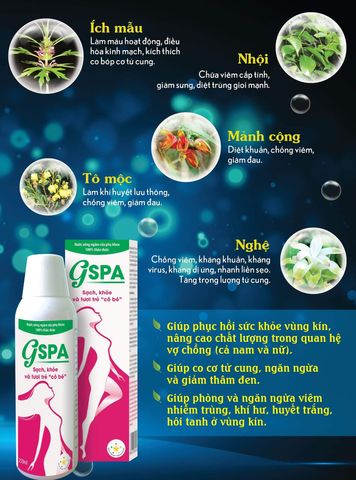 Nước Xông Ngâm Rửa Phụ Khoa GSPA 250ml - Dung Dịch Vệ Sinh Phụ Nữ Từ Thảo Mộc Thiên Nhiên, Giúp Khắc Phục Vấn Đề Phụ Khoa