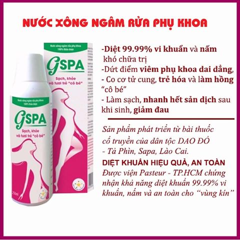 Nước Xông Ngâm Rửa Phụ Khoa GSPA 250ml - Dung Dịch Vệ Sinh Phụ Nữ Từ Thảo Mộc Thiên Nhiên, Giúp Khắc Phục Vấn Đề Phụ Khoa