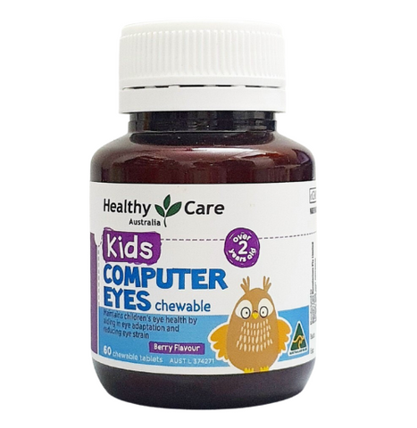 Viên Nhai Bổ Mắt cho Bé Healthy Care Kids Computer Eyes 60 Viên - Giúp Bảo Vệ Thị Lực và Giảm Mỏi Mắt, Vị Berry Ngon