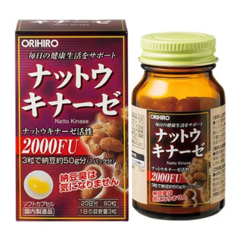 Viên uống hỗ trợ tai biến  đột quỵ Nattokinase 2000FU Orihiro 60 viên
