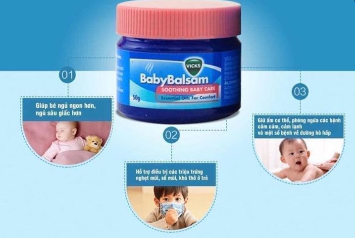 Kem bôi ấm ngực Vicks Baby Balsam hũ 50g