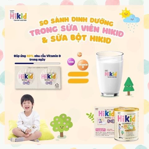 Sữa Hikid dạng viên kẹo cho trẻ từ 1-12 tuổi <Hàng nội địa>