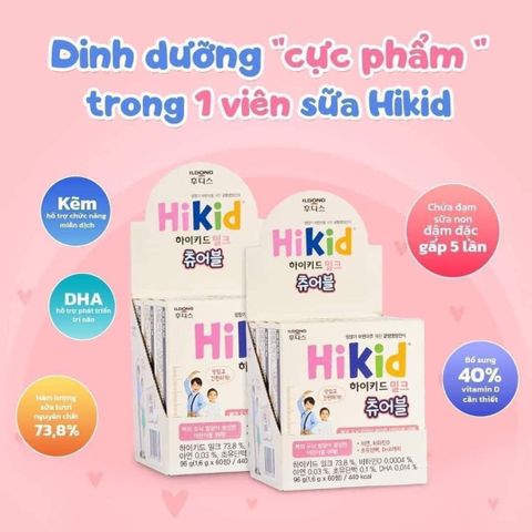 Sữa Hikid dạng viên kẹo cho trẻ từ 1-12 tuổi <Hàng nội địa>