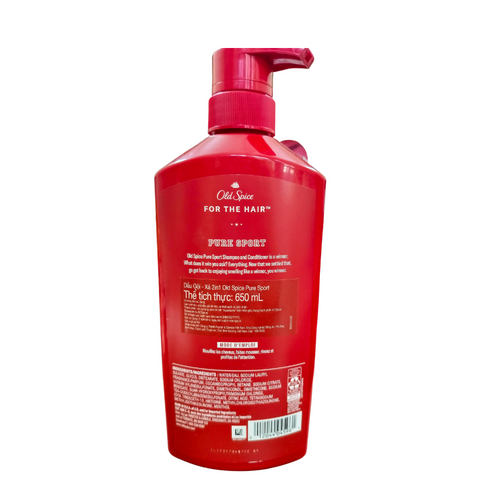 Dầu Gội Đầu Hương Nước Hoa 2 In 1 Old Spice Pure Sport 650ml