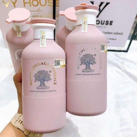 Bộ Dầu Gội Xả Biotin & Collagen Essence 500ml - Chăm sóc Tóc Phục Hồi, Giảm Rụng, Từ Chiết Xuất Tự Nhiên, Dưỡng Ẩm Hiệu Quả