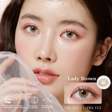 Kính áp tròng Eyesm - Lady Brown - Lens màu nâu Tây