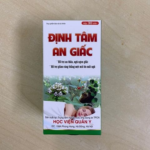 Viên Uống Định Tâm An Giấc - Hỗ Trợ Giấc Ngủ và Giảm Căng Thẳng, Hộp 30 Viên Từ Học Viện Quân Y