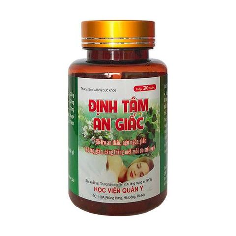 Viên Uống Định Tâm An Giấc - Hỗ Trợ Giấc Ngủ và Giảm Căng Thẳng, Hộp 30 Viên Từ Học Viện Quân Y