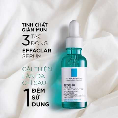 Tinh Chất Giảm Mụn La Roche-Posay Effaclar Serum 30mL - Hoạt Chất AHA BHA Chuyên Dụng Cho Da Mụn, Giảm Sưng, Cải Thiện Kết Cấu Da
