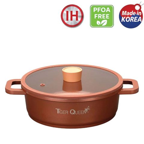 Nồi Lẩu Ceramic từ tính Tiger Queen 24cm CWCB-24CL - Chống dính, Dung tích 3.2L, Thiết kế sang trọng, Sử dụng trên Bếp từ, Gas, Hồng ngoại