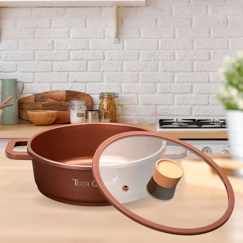 Nồi Lẩu Ceramic từ tính Tiger Queen 24cm CWCB-24CL - Chống dính, Dung tích 3.2L, Thiết kế sang trọng, Sử dụng trên Bếp từ, Gas, Hồng ngoại