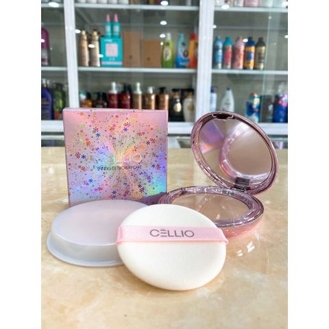 Phấn Phủ Cellio Shining Ex Two Way Cake 12g - Lớp Nền Tự Nhiên, Kiểm Soát Dầu, Che Khuyết Điểm - Mỹ Phẩm Hàn Quốc Cao Cấp