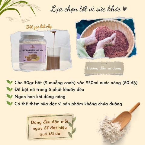 Bột Gạo Lứt Rang Xay Nguyên Chất TABAHA 500g - Hỗ Trợ Giảm Cân, Đẹp Da, Tốt Cho Tim Mạch và Tiêu Hóa