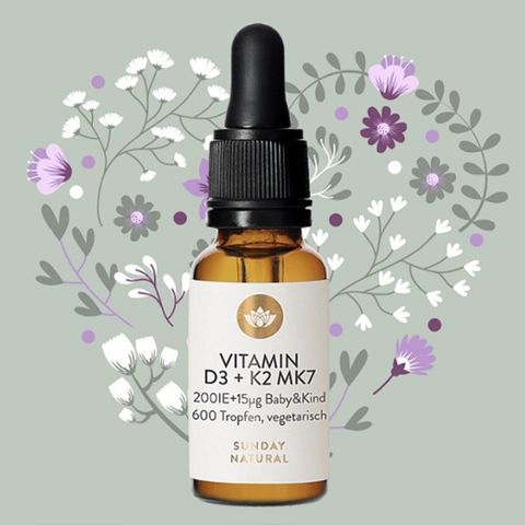 Vitamin D3 K2 (MK7) Sunday Natural Hỗ Trợ Tăng Chiều Cao Cho trẻ