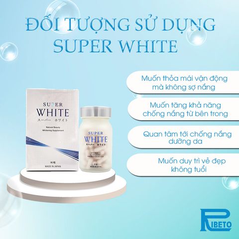 Viên Uống Super White Ribeto – Dưỡng Trắng Da, Giảm Thâm Nám, Chống Nắng Từ Chiết Xuất Tự Nhiên, Nguồn Gốc Nhật Bản