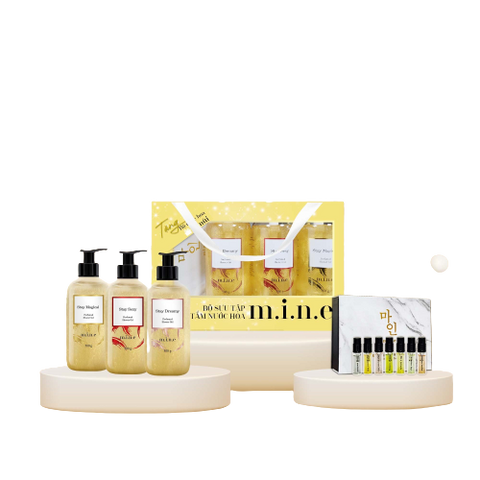 Bộ sưu tập Gel tắm nhũ vàng và nước hoa mine
