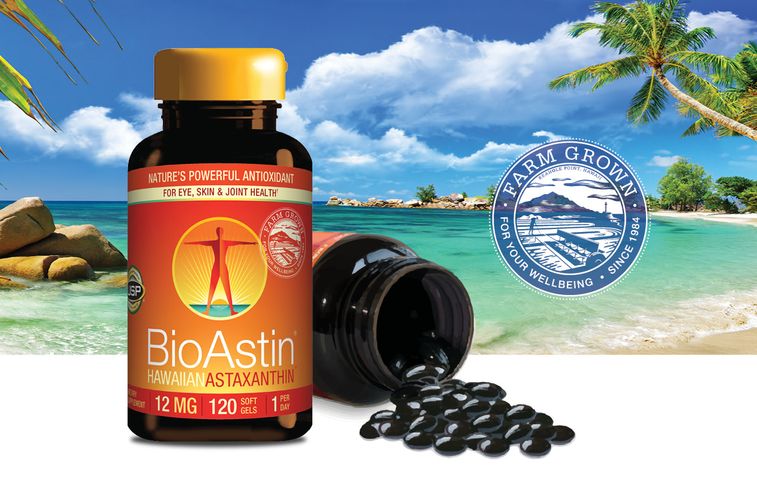 Viên uống BioAstin Hawaiian Astaxanthin 120v - Hỗ trợ sức khỏe miễn dịch & mắt, Vitamin chống oxy hóa cao cấp từ Mỹ