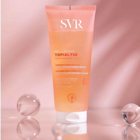 Sữa Rửa Mặt SVR Topialyse Gel Lavant Hồng - Dịu Nhẹ Đối Với Mọi Loại Da, Kiềm Dầu, Phục Hồi Độ Ẩm, Sản Phẩm Pháp 200ml
