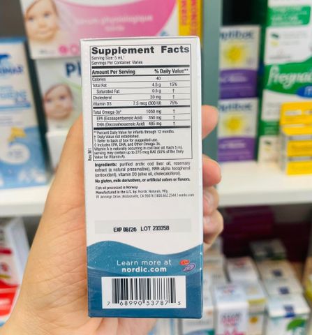 Nordic Baby's DHA + vitamin D3 nội địa Mỹ