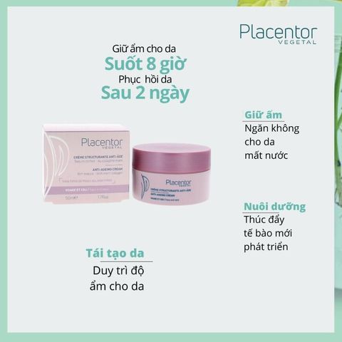Kem Hỗ Trợ Trẻ Hóa Placentor Anti-Ageing Cream 50ML - Dưỡng Ẩm Cho Da Khô, Nhạy Cảm, Giúp Da Sáng và Chống Lão Hóa