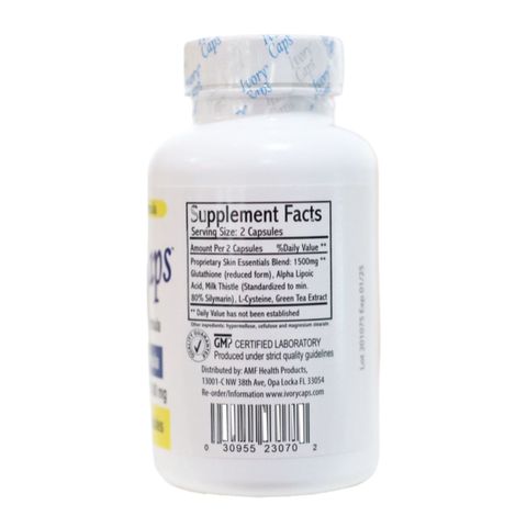 [Mỹ] Viên uống trắng da Glutathione Complex 1500mg Ivory Caps 60 viên