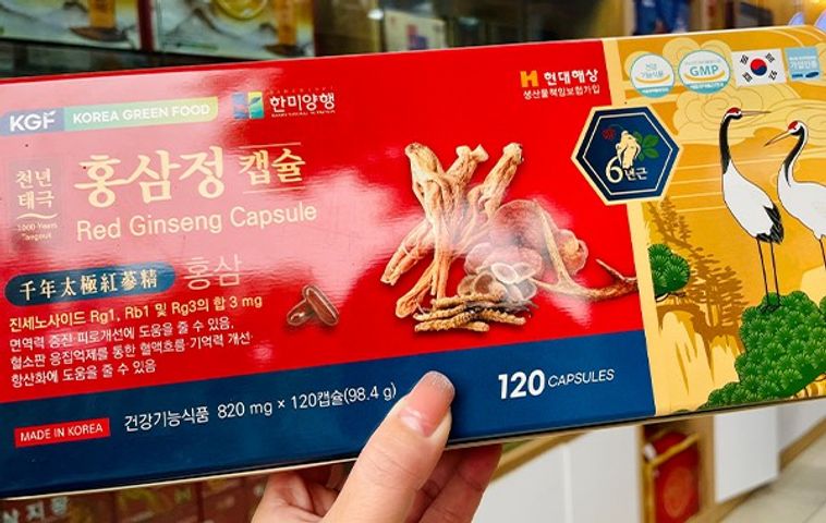 Viên Đạm Hồng Sâm Nhung Hươu Linh Chi HANMI KGF 120 Viên - Tăng cường sức đề kháng, cải thiện trí nhớ và hỗ trợ tiêu hóa