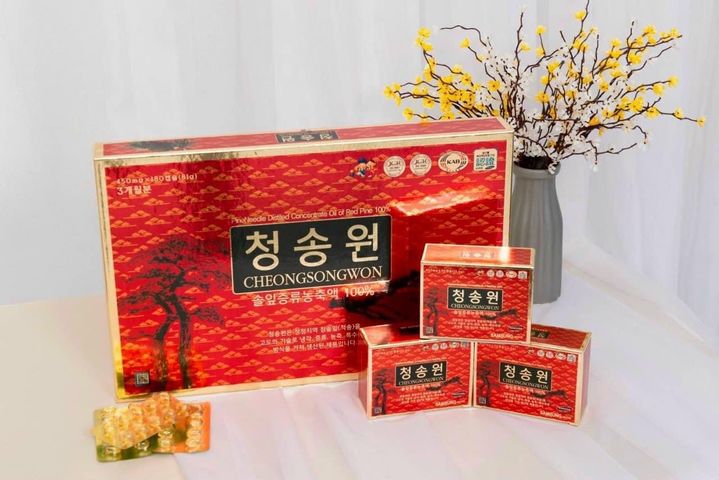 Viên Tinh Dầu Thông Đỏ Cheong Song Won Hàn Quốc 180 Viên - Giúp Lưu Thông Máu, Tăng Cường Sức Kháng, Chống Lão Hóa Da