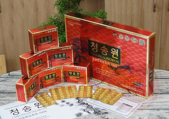 Viên Tinh Dầu Thông Đỏ Cheong Song Won Hàn Quốc 180 Viên - Giúp Lưu Thông Máu, Tăng Cường Sức Kháng, Chống Lão Hóa Da