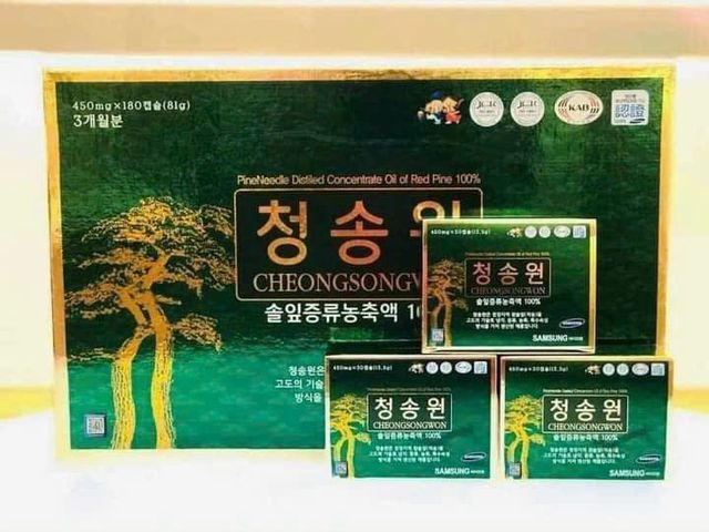 Viên Tinh Dầu Thông Đỏ Cheong Song Won Hàn Quốc 180 Viên - Hỗ Trợ Tăng Cường Sức Khỏe & Đề Kháng Tự Nhiên