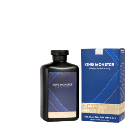 King Monster Sữa Tắm Gội Hương Nước Hoa Nam Tính 350ml - Dưỡng Da, Giảm Gàu, Lưu Hương 8 Giờ, Chăm Sóc Tóc Mềm Mượt