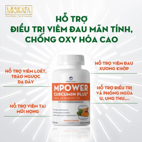 Viên Uống Nghệ Mpower Curcumin Plus - Hỗ Trợ Kháng Viêm, Chống Oxy Hóa Hiệu Quả Cao, Sức Khỏe Dạ Dày, Phục Hồi Nhanh Chóng