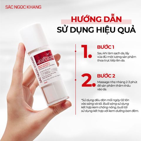Serum Dưỡng Trắng Da Sắc Ngọc Khang - Chất lượng Vitamin C Mới, Làm Sáng Da, Chống Oxy Hóa, Hỗ Trợ Da Mịn Màng, Phù Hợp Mọi Loại Da