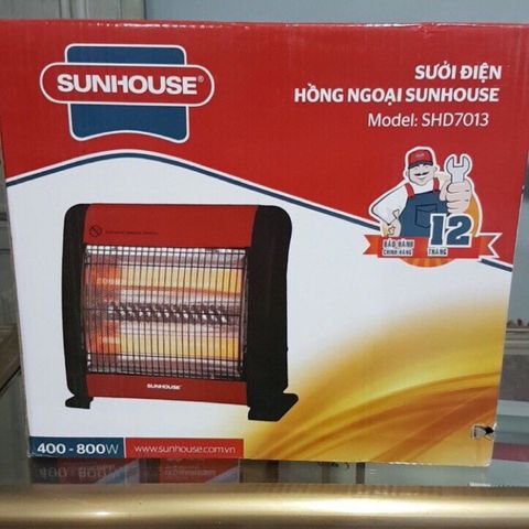 Đèn Sưởi Hồng Ngoại Sunhouse SHD7013 - Quạt Sưởi Ấm 2 Bóng, Tiết Kiệm Điện, An Toàn Cho Gia Đình Mùa Đông