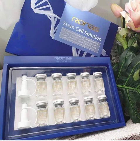Serum Tế Bào Gốc Ronas Stem Cell Solution Hàn Quốc - Tái Tạo Da, Dưỡng Ẩm, Phục Hồi Làn Da Mịn Màng - Hộp 10 Lọ x 5ml
