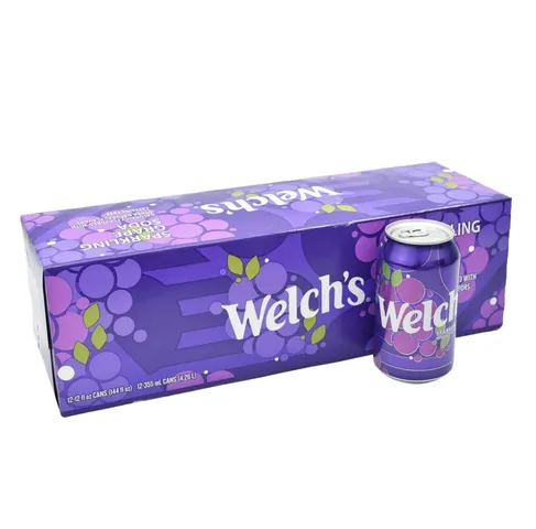 Nước ngọt Mỹ vị Soda Nho Welch’s Sparking Grape, Lốc 12 Lon