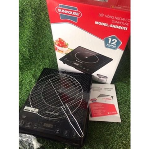 Bếp Hồng Ngoại Sunhouse SHD6011 - 2000W, Bếp Điện Nấu Ăn Tiện Lợi, Hẹn Giờ, Mặt Kính Chịu Nhiệt, Đa Năng Nấu Súp, Nướng, Chiên, Rán