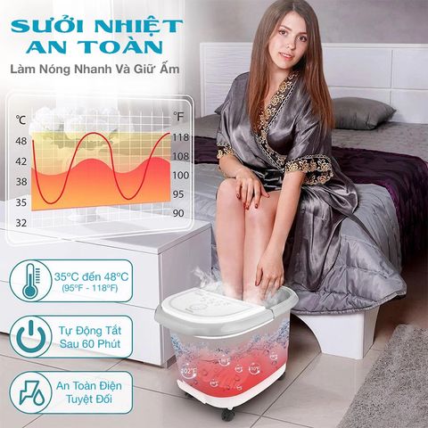 Bồn Ngâm Chân Massage Thải Độc OKACHI JP-250 Cao Cấp - Thiết Bị Chăm Sóc Sức Khỏe, Sưởi Nhiệt Tự Động, Thư Giãn Tối Ưu