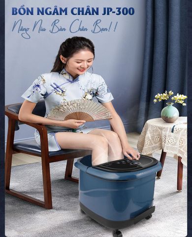 Bồn Ngâm Chân OKACHI JP-300 Cao Cấp - Thiết Bị Massage Tự Động Với 7 Con Lăn, Nóng Nước 35-48°C, Giải Độc, Thư Giãn Tốt Nhất Việt Nam