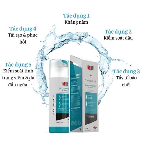 Dầu Gội Chống Gàu Dandrene - Kiểm Soát Nấm, Vảy Nến, Ngứa Da Đầu và Bong Tróc - Sản Phẩm Dành Cho Tóc Khỏe Mạnh