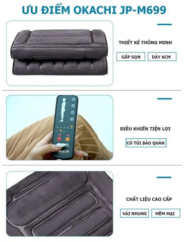 Nệm massage toàn thân OKACHI JP-M699 (dòng cao cấp)