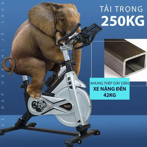 Xe đạp tại nhà OKACHI LUXURY JP-590A Với Lò Xo Thép Khổng Lồ