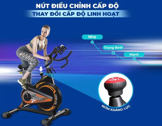 Xe đạp tập Okachi JP-490A (Đen Cam) Thế Hệ Mới